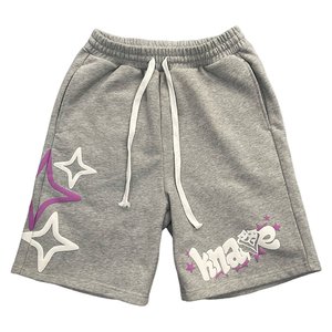 Pantalones cortos con estampado de logotipo personalizado 3D Puff para ropa de calle unisex Pantalones cortos deportivos de cintura alta con estampado para mujer - Product Image 1
