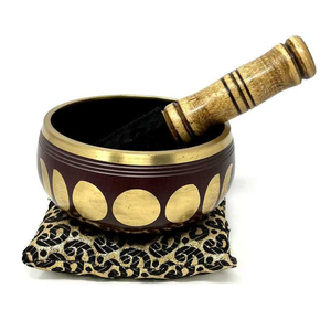 Modern Design Vintage Pure Brass printed Tibetan Singing Bowl With <b>Cushion</b> With Wooden Mallet <b>Yoga</b> Bowls for Meditation - Product Image 4