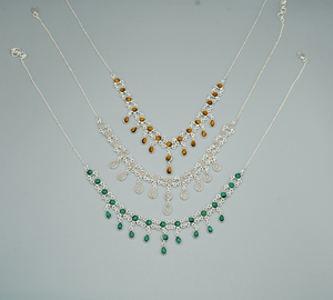 Gargantilla de Cadena de Eslabones Turquesa en Plata de Ley 925 con Engaste de Bisel para Uso Diario de Mujer - Product Image 5