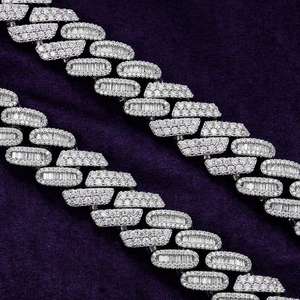 Cadena de eslabones cubanos de Hip Hop de Plata de Ley 925, joyería de roca de diamante Moissanite, regalo de moda 2025 para hombres y mujeres - Product Image 3