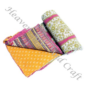 Colcha Kantha Gudari, Colcha Kantha Gudari, Venta al por Mayor, Proveedor de Oro, GD2145, Colcha Kantha Hecha a Mano, Algodón Estampado Indio - Product Image 5