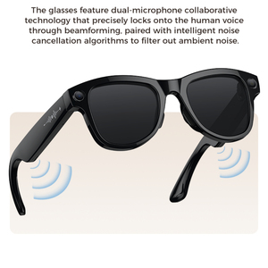 Lunettes intelligentes IA avec double caméra vidéo 1080P, boîtier de charge magnétique, monture métallique, étanches IPX4, contrôle par application - Product Image 5