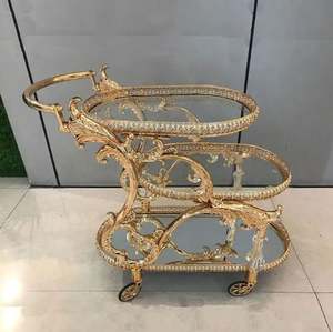 Chariot de service de luxe en métal décoratif de la meilleure qualité pour la décoration à la maison et les hôtels et le bureau - Product Image 4