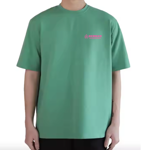 เสื้อยืดคอกลมทรงปกติ ผ้าโพลีเอสเตอร์/คอตตอนเนื้อหนา คุณภาพสูง ไม่ยับ พิมพ์ลายเรียบ สำหรับผู้ชาย ทรงไหล่ตก - Product Image 4