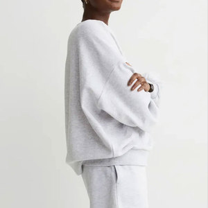 Sudaderas de Algodón para Mujer, Cuello Redondo, Secado Rápido, Transpirables, Corte Regular, Manga Larga, Felpa, Talla Grande - Product Image 4