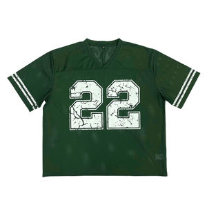 Personnalisé Américain Rétro Recadrée Surdimensionné Vintage Streetwear Sports Jersey Boxy Mesh T-shirt pour le Football Américain Football Porter - Product Image 2