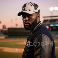 Casquettes de baseball en cuir véritable avec poils de vache, fabriquées au Pakistan