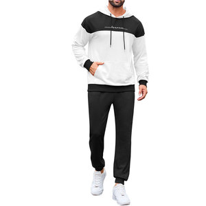 Nouvel Arrivage Survêtement Homme Hiver en Coton Respirant 100% avec Capuche en Polaire Évasée, Couleur Unie, Style Streetwear, Logo Frontal, Ensembles Tendance - Product Image 2