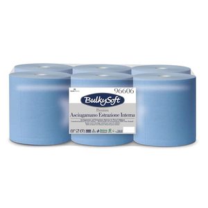 Bulkysoft Premium <b>Blue</b> Centerfeed <b>Hand</b> <b>Towels</b> 6 Rolls 108m 450 Sheets Face & <b>Hand</b> Hygiene Industrial Hygiene Products - Product Image 1