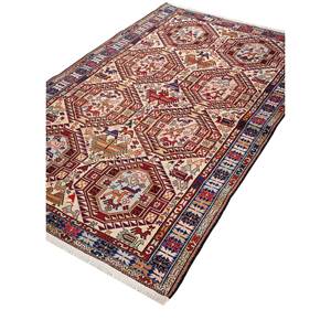 Alfombra Kiaan 9x12 de Lana y Seda Anudada a Mano Pae-5297 con Patrón Geométrico para Sala de Estar, Color Rojo y Naranja, para Adolescentes - Product Image 2