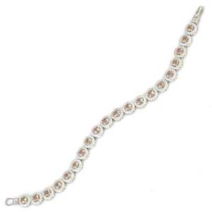 925 Sterling <b>Silver</b> Round Zultanite Stone Waterway Crystal Bezel Setting Colourful 0.8cm <b>Wedding</b> Bracelet - Product Image 2