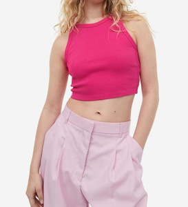 Sans manches décontracté couleur rose avec manteau dernier design à la mode et confortable taille crop top pour les femmes - Product Image 6