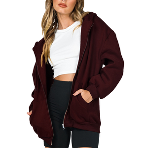 Sudadera con Capucha Informal de Moda para Mujer, Fabricada con Algodón Grueso de Alta Calidad, Cuello con Capucha, Cremallera Delantera, Impermeable, Estampado Personalizado - Product Image 3