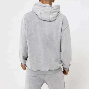Ensemble de jogging vintage personnalisé, survêtement zippé délavé à l'acide, sweat-shirt et pantalon de survêtement à jambe droite évasée, survêtement pour homme - Product Image 2