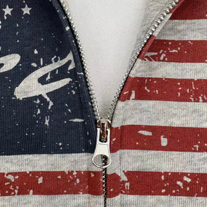 Conjunto Personalizado de Ropa Urbana Vintage con la Bandera de Estados Unidos para Hombre, 100% Algodón, Bordado, Transpirable y de Punto - Product Image 2