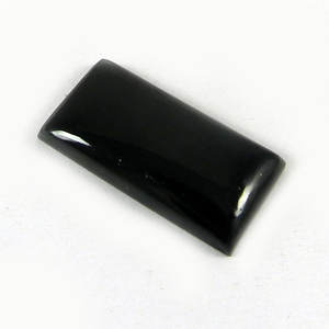 Cabochon rectangulaire en jet noir naturel de 24,25 carats, 14x27 mm, pierre précieuse pour bijoux IG0507 - Product Image 1