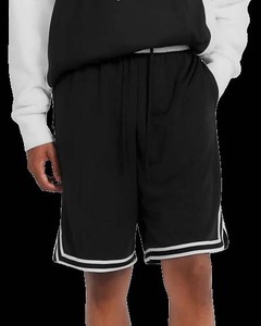 กางเกงขาสั้นบาสเก็ตบอลแยกสีดำผ้าสแปนเด็กซ์ผ้าโพลีเอสเตอร์แบบระเหิด - Product Image 3