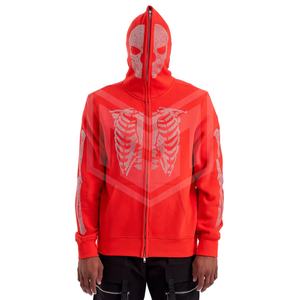 เสื้อฮู้ดแบบเต็มใบหน้าสำหรับผู้ชายและผู้หญิง,เสื้อฮู้ดสตรีทผ้าคอตตอน100% ปักพลอยเทียมตามสั่ง - Product Image 4