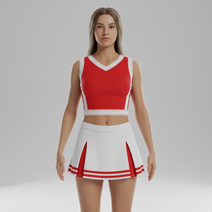 Offre Spéciale – Ensemble Complet d'Uniforme de Cheerleading pour Adultes en Spandex/Polyester avec Impression par Sublimation, Conception Gratuite, pour Cheerleading en Bord de Terrain, Sans Coutures - Product Image 1