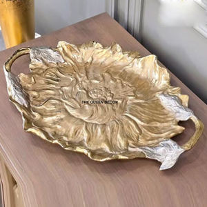 Home Styling Handcrafted Metal Display & <b>Decorative</b> <b>Tray</b> <b>Decorative</b> Handcrafted Metal <b>Tray</b> Functional Art - Product Image 3