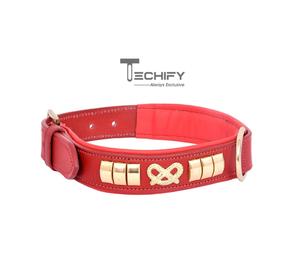 Collier de chien en cuir véritable de qualité supérieure Design confortable et élégant durable pour l'entraînement quotidien Colliers de luxe pour animaux de compagnie à motif solide - Product Image 2