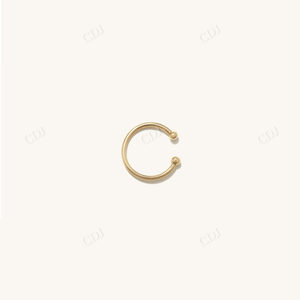 Bonitos pendientes minimalistas chapados en oro de 18 quilates para mujer, anillos de oreja no perforados sin agujero para ocasiones de boda - Product Image 3