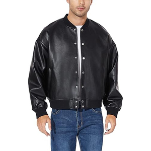 Faux Leather <b>Slim</b> <b>Fit</b> <b>Jacket</b> for Men Asymmetric Zip-Up Motorcycle Bomber Biker Coat with Lapel & Belt for Stylish Everyday Wear - Product Image 1