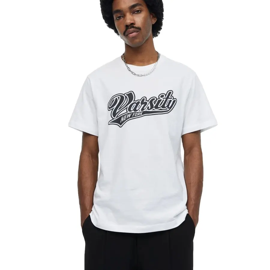 Hochwertige modische Männer Baumwolle Weiß Farbe gedruckt Design Casual T-Shirt zum Verkauf zu erschwing lichen Preisen