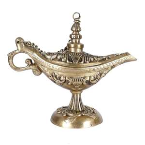 Lámpara de Aladino decorativa de latón de alta calidad con acabado pulido de grabado para decoración del hogar Metal Aladdin Chirag - Product Image 3