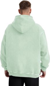 Deux tons hommes pull sweat coton polaire hiver sweat à capuche surdimensionné goutte épaule personnalisé coupe chaude plaine teint Streetwear - Product Image 6