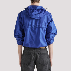 Sudaderas con capucha con cremallera para hombre de diseño simple, chaqueta Anorak de nailon, cortavientos impermeable para senderismo al aire libre con decoración de patrón - Product Image 2
