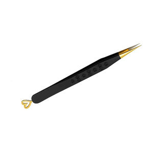 Pinces à cils professionnelles en acier inoxydable à prise diamantée, anti-magnétiques, longueur 10 mm, poignée confortable, marque privée, utilisation en volume - Product Image 4