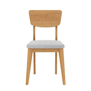 Silla de Comedor Cerelia Hecha de Madera de Teca Sólida con Acabado Natural y Asiento Tapizado para Uso en el Comedor - Product Image 2