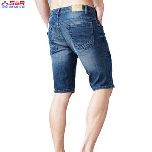 Venta al por mayor de alta calidad de los hombres pantalones cortos de mezclilla con diseño de logotipo personalizado Pantalones cortos de algodón azul Casual Sencillo Cantidad Hombres pantalones cortos de mezclilla - Product Image 4