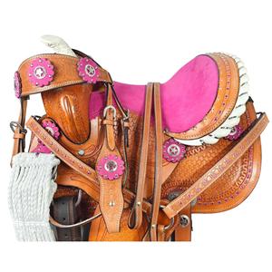 Selles de course de baril en vrac vente en gros de haute qualité en cuir véritable fait à la main selles de cheval occidental approvisionnement direct d'usine de rodéo - Product Image 2