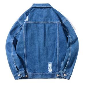 Chaqueta vaquera OEM para hombre al por mayor, chaqueta vaquera rasgada personalizada para hombre, ropa de calle de talla grande para hombre 2026 - Product Image 3