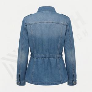 Veste de camionneur en jean décontractée personnalisée pour hommes grandes et grandes tailles 100% coton Shell Logo avant Option veste d'hiver respirante - Product Image 2