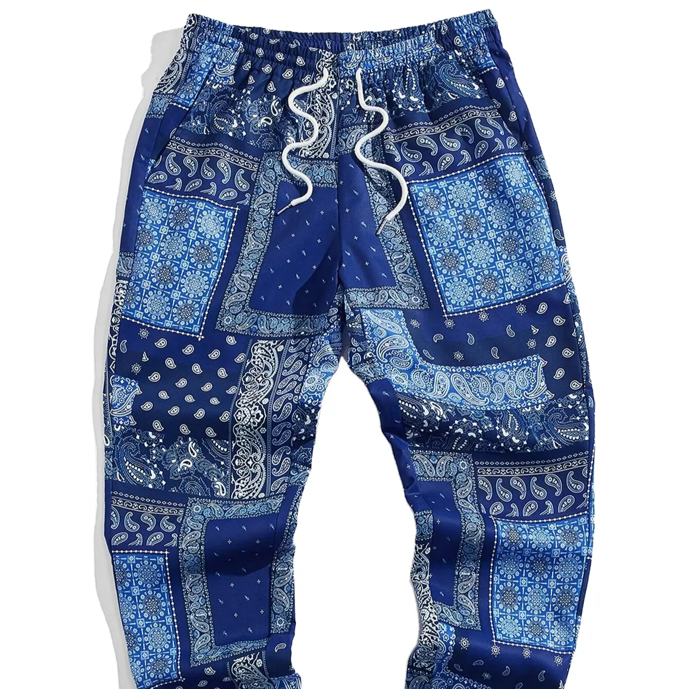 Pantalon de jogging à sublimation pour homme Pantalon de couleur bleue pour homme avec poches entièrement personnalisées Fabriqué au Pakistan avec la meilleure qualité