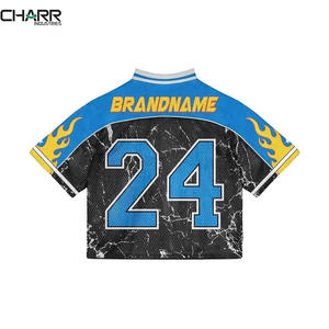 Fútbol americano Jersey Mesh Work Boxy Fit Camisetas Más vendidos Unisex All Over Printed Applique Numbers Tops - Product Image 6