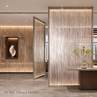 Cloison de séparation moderne rétroéclairée en acrylique translucide ignifuge Transtones TP-112, motif brindilles naturelles, pour villa, chambre, restaurant, cabinet dentaire