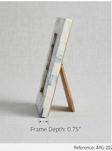Trending Hot Selling MDF Photo <b>Frame</b> Rectangular Blue <b>White</b> Geometric Resin Pattern Tabletop Vertical Display - Product Image 2