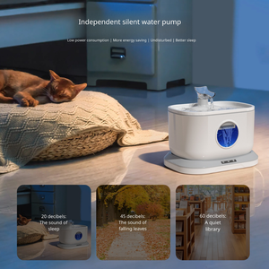 Fontaine à eau sans fil pour chat, distributeur d'eau pour animaux de compagnie à piles, capteur de mouvement, pompe ultra silencieuse, séparation de l'eau et de l'électricité, sécuritaire - Product Image 4