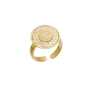 Anillo chapado en oro de Plata de Ley 925 Acabado texturizado Chapado en oro de 18 quilates - Product Image 1