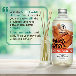 Recharge liquide pour diffuseur d'arômes Aromatika à la cannelle naturelle 500ml, parfum d'ambiance longue durée pour diffuseur à bâtonnets - Product Image 2