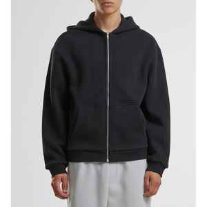 Sweats à capuche personnalisés pour hommes, fermeture éclair intégrale, respirants, en molleton French Terry 400GSM, épaules tombantes, grande taille, sweats à capuche vintage unisexes - Product Image 5