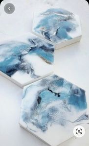 Sous-verres en résine de luxe faits à la main NATUREL Coussinets carrés colorés personnalisables pour ensemble de tapis de table et de cuisine Meilleur prix - Product Image 4