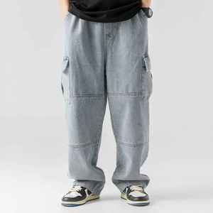 Pantalones vaqueros cargo de mezclilla de ajuste Regular Vintage para hombre, bolsillos multiusos, ropa de calle informal cómoda con estilo, moda Hip Hop de invierno - Product Image 4