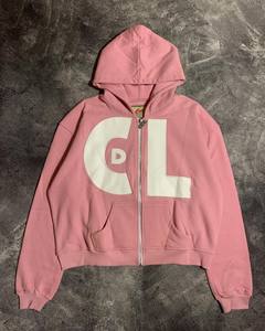 เสื้อฮู้ดโอเวอร์ไซส์สไตล์วินเทจผ้าบ็อกซี่เอวลอยปักลายปักโลโก้สำหรับการแสดงของผู้ชาย - Product Image 1