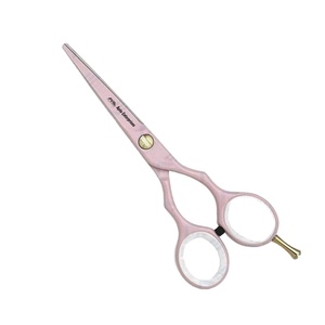 Fancy Light Pink Barber Hair Cutting Scissors Professional Beauty Salon Shears with <b>Removable</b> Finger Rest Stylish and Sharp - Product Image 1