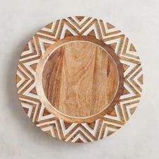 Vente en gros de plateaux de service en bois d'acacia de haute qualité assiettes rondes décoratives en bois pour la nourriture - Product Image 6